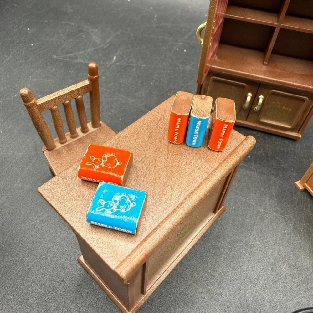 Vintage Tonka Maple Town School Furniture Set Brown Plastic Cottagecore